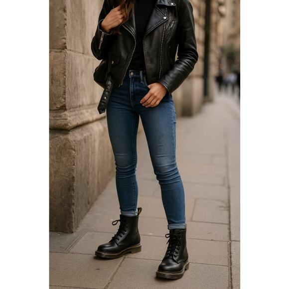 Dr. Martens 1460 Smooth Leather Lace Up Boots Black Women’s 6 Mint Condition - Picture 1 of 10